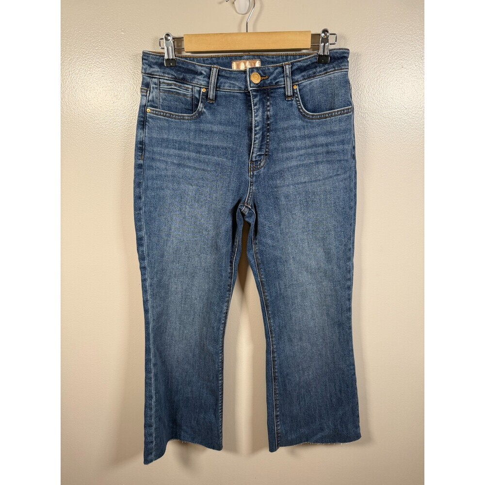 Kut from the Kloth Stella Fab Ab Flare Jeans Size 6 Crop High Waist Raw Hem